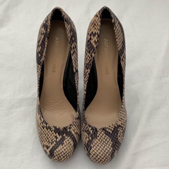 ARTURO CHIANG Snake Print Heels 8.5 - Picture 3 of 7